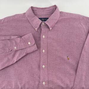 Polo Ralph Lauren Stretch Oxford Button Down Shirt Mens 2XLT Purple Preppy